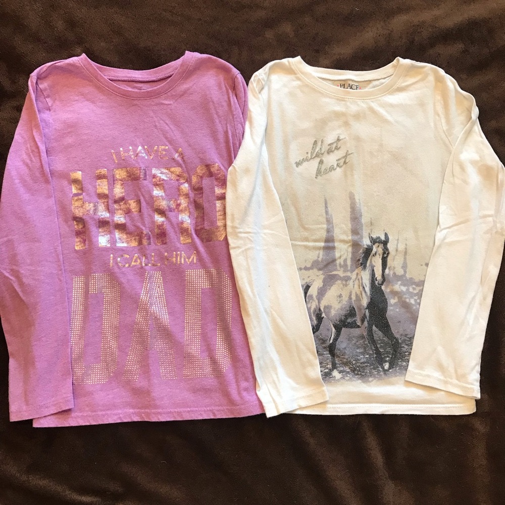 Two girls long sleeve shirts